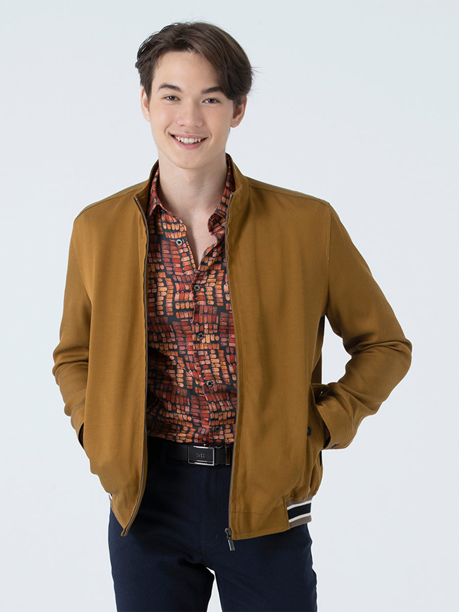 DAKS เสื้อแจ็คเก็ต ผู้ชาย แขนยาว Regular Fit สีน้ำตาล