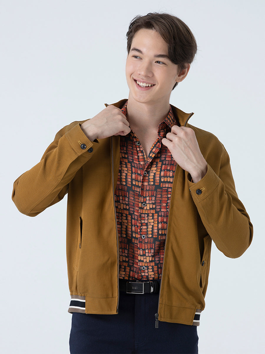 DAKS เสื้อแจ็คเก็ต ผู้ชาย แขนยาว Regular Fit สีน้ำตาล