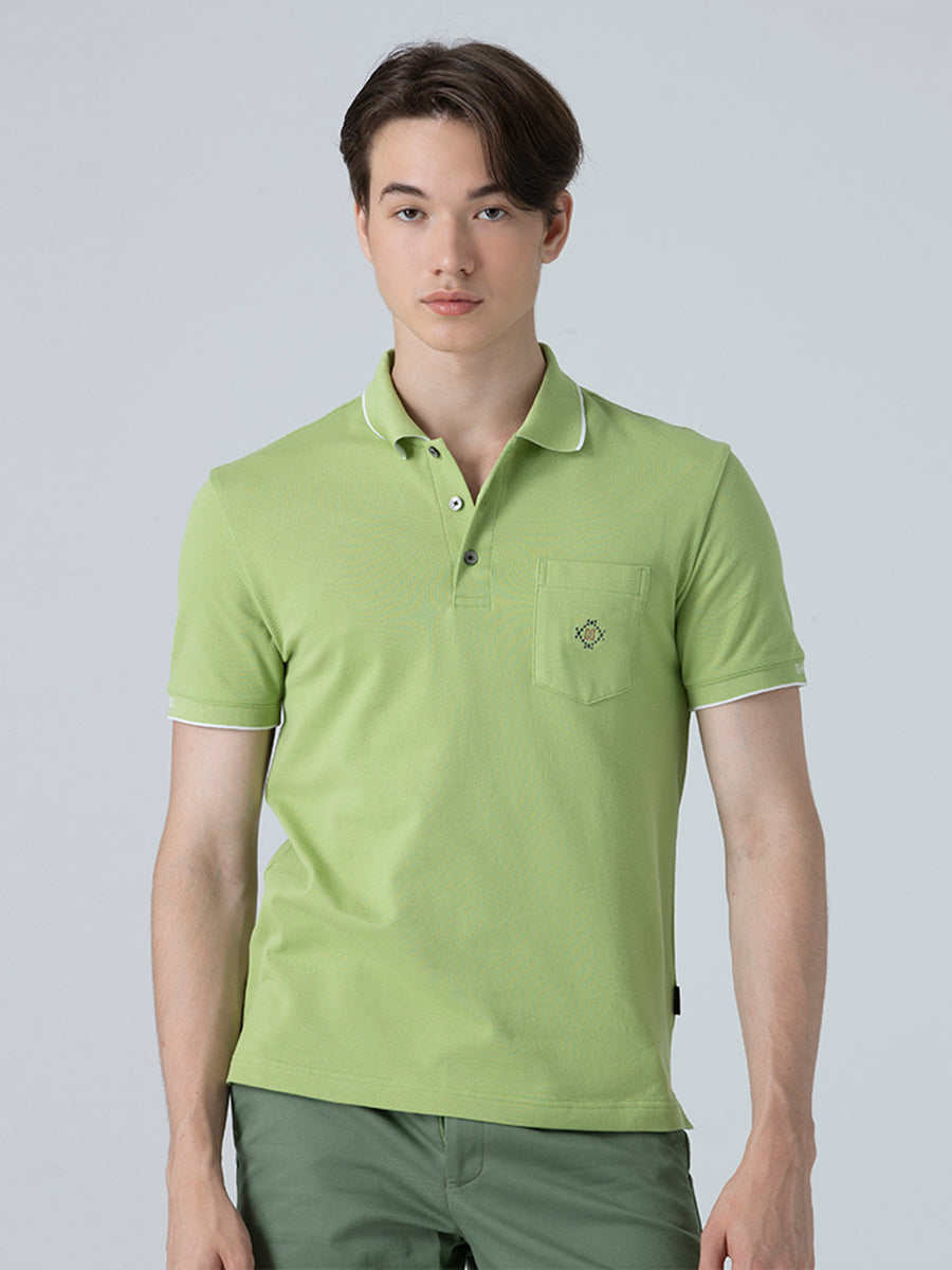 DAKS เสื้อโปโล ผู้ชาย แขนสั้น ทรง Slim Fit สีเขียว