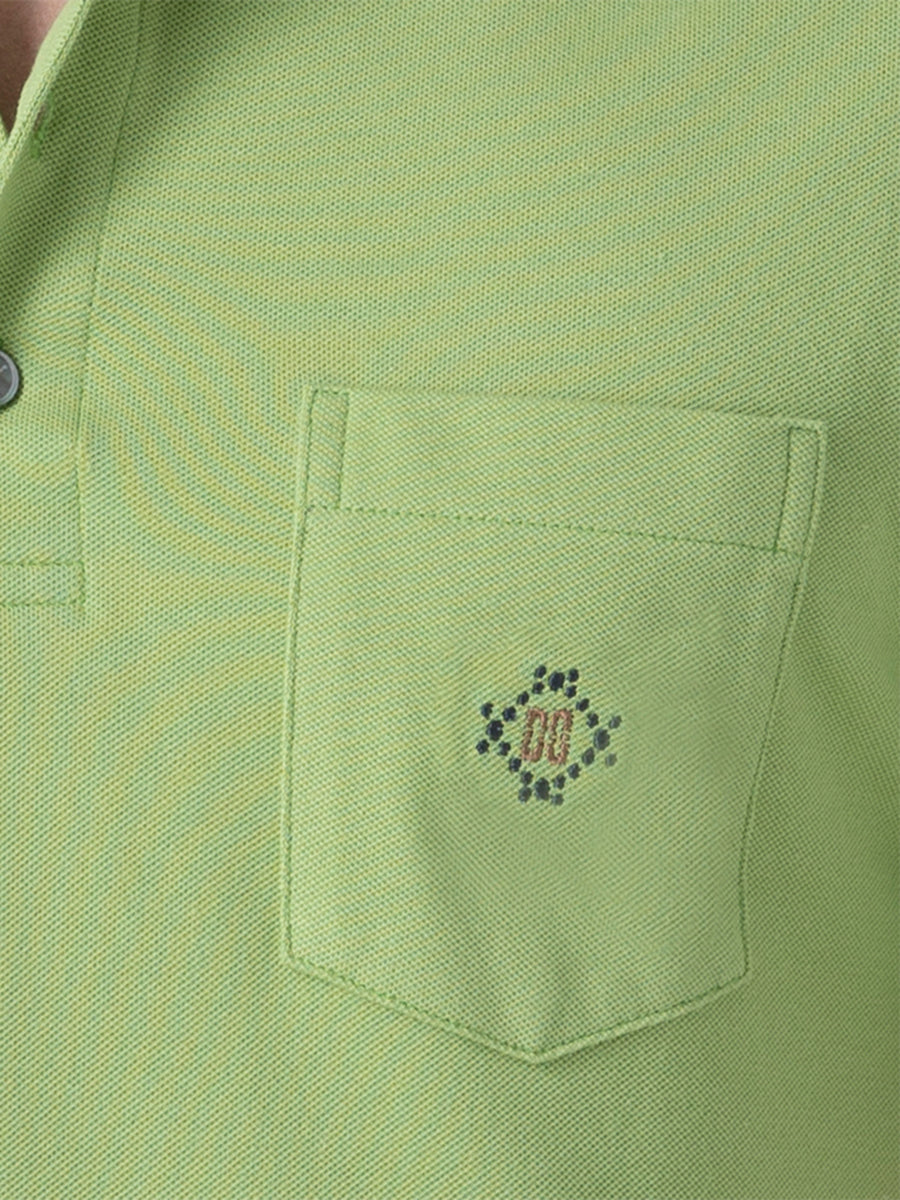 DAKS เสื้อโปโล ผู้ชาย แขนสั้น ทรง Slim Fit สีเขียว