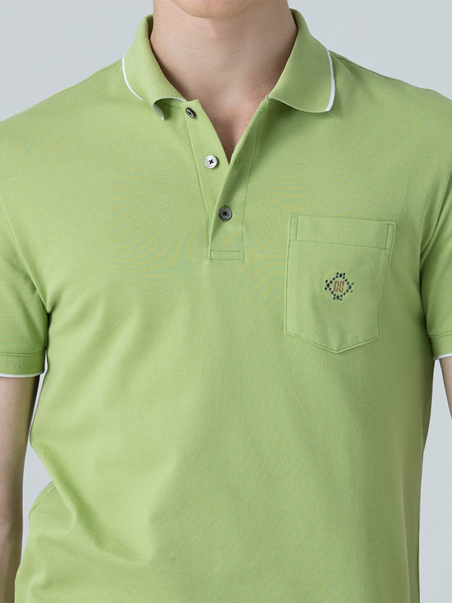 DAKS เสื้อโปโล ผู้ชาย แขนสั้น ทรง Slim Fit สีเขียว