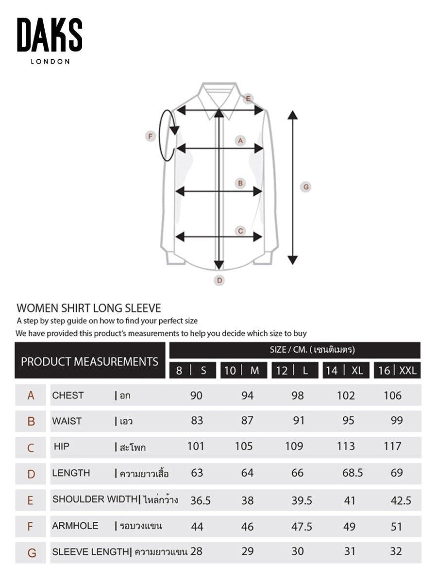 DAKS เสื้อเชิ้ต ผู้หญิง แขนยาว ลายเชค ทรง Regular Fit สีเขียว