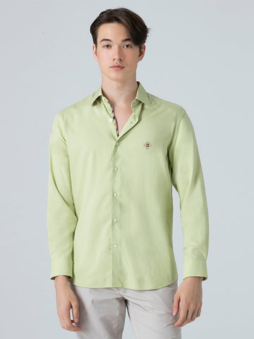DAKS เสื้อเชิ้ต ผู้ชาย แขนยาว ทรง Smart Fit สีเขียว
