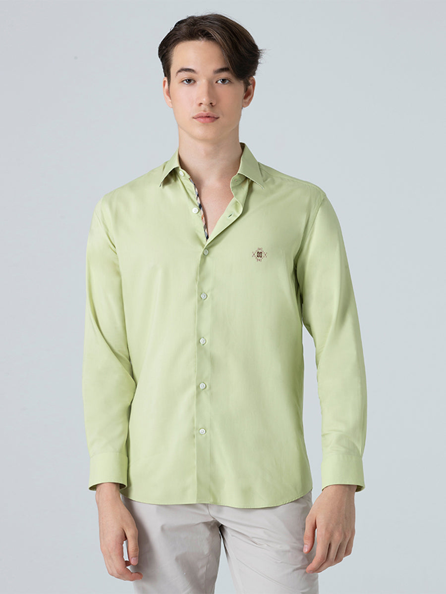 DAKS เสื้อเชิ้ต ผู้ชาย แขนยาว ทรง Smart Fit สีเขียว