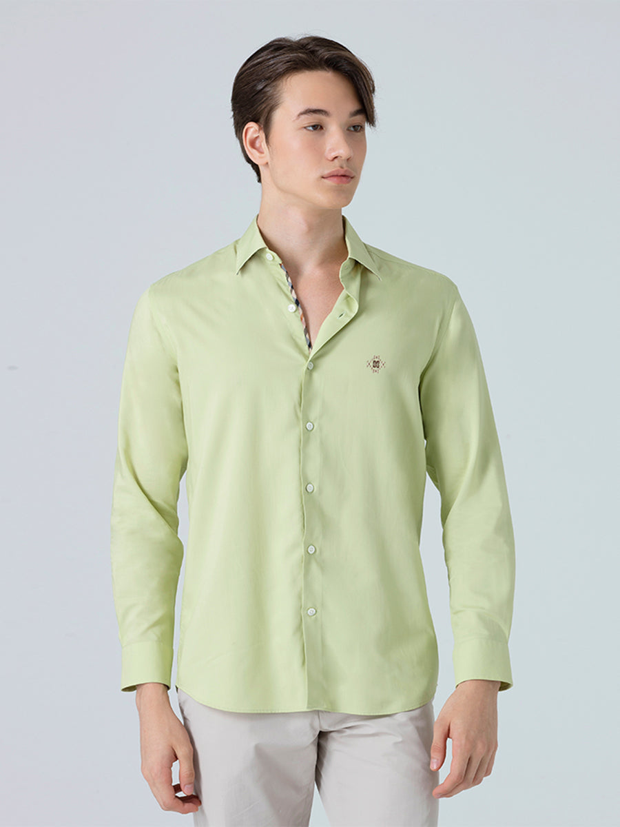 DAKS เสื้อเชิ้ต ผู้ชาย แขนยาว ทรง Smart Fit สีเขียว