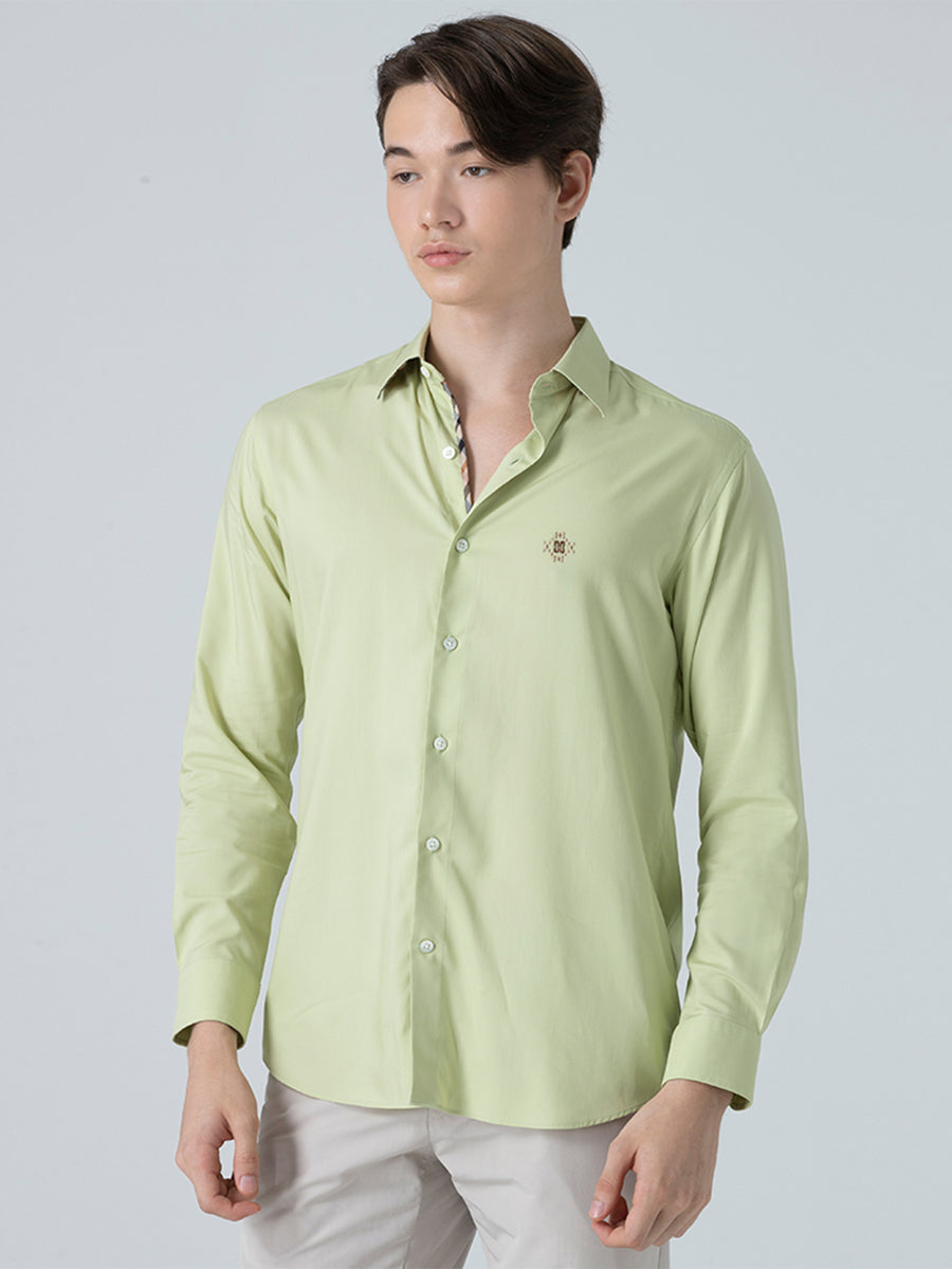 DAKS เสื้อเชิ้ต ผู้ชาย แขนยาว ทรง Smart Fit สีเขียว