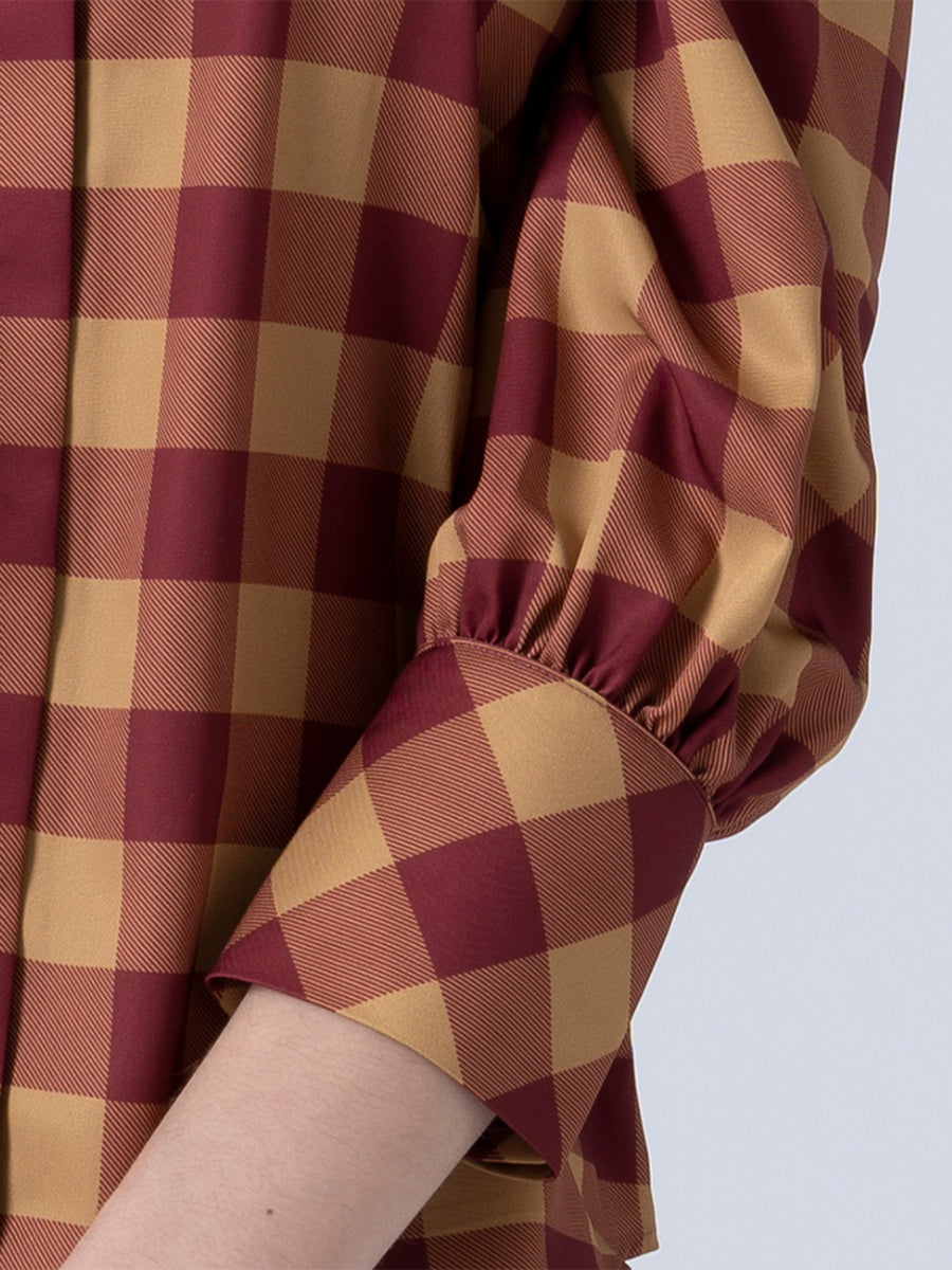 DAKS เสื้อเชิ้ต ผู้หญิง แขนยาว ลายเชค ทรง Regular Fit