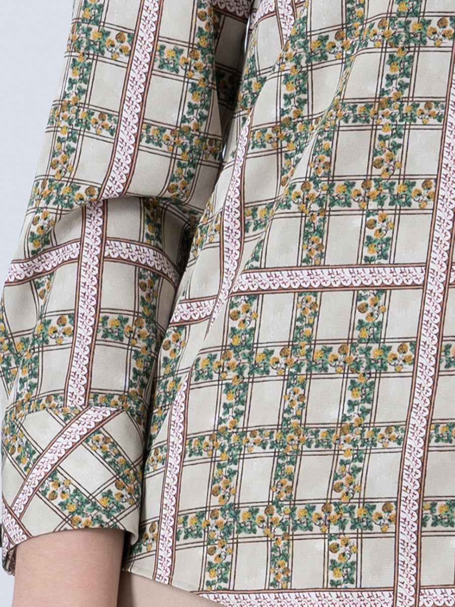 DAKS เสื้อเชิ้ต ผู้หญิง แขนยาว ทรง Regular Fit สีเขียว